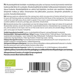 Luomu Muskottip&auml;hkin&auml;, kokonainen 100g